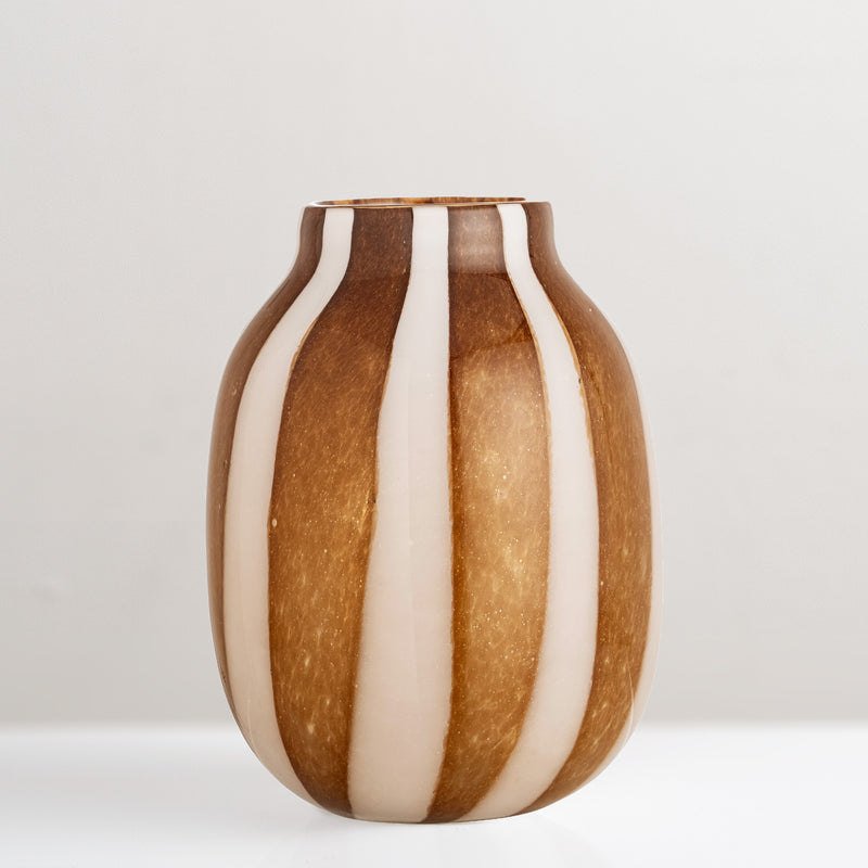 Mayah mouthblown stripe glass vase