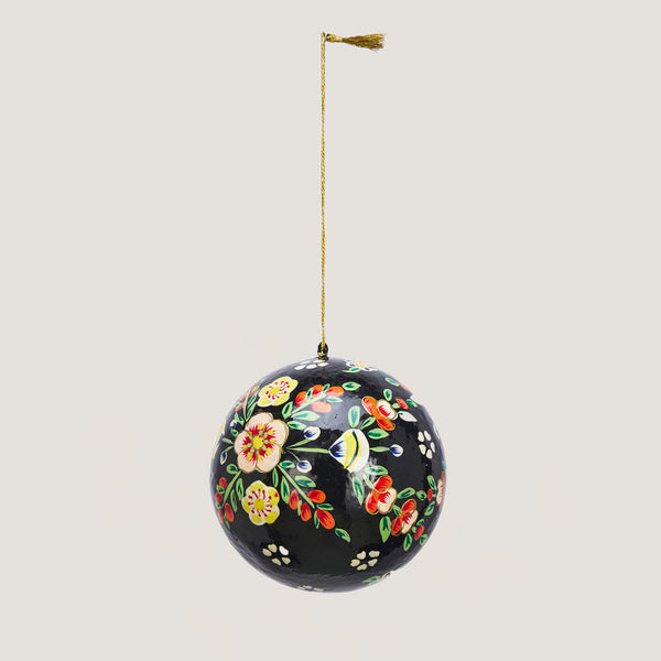 Meya hand-painted multicoloured bauble, black (pre-order)