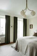 Linen curtain - Khaki - Blackout Lined