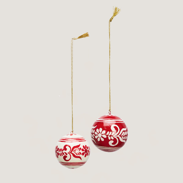 Milla hand-painted small multicoloured bauble - set of 2 (pre-order)