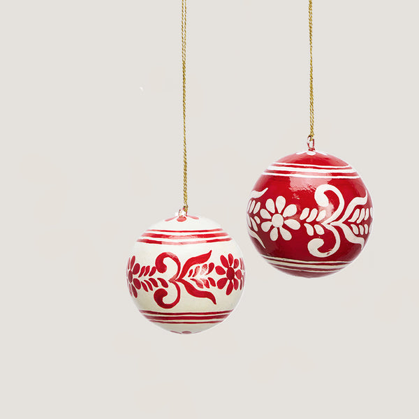 Milla hand-painted small multicoloured bauble - set of 2 (pre-order)