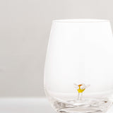 Misa mouth-blown drinking glass, daisy flower