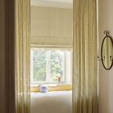Scalloped Edge Stripe Roman Blind - Olive green - Blackout Lined