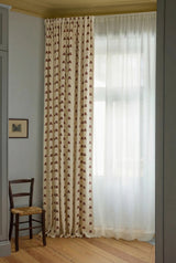 Sweet Pea Linen Curtain - Burgundy - Blackout Lined