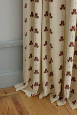 Sweet Pea Linen Curtain - Burgundy - Blackout Lined