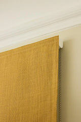 Linen roman blind - Mustard - Blackout Lined