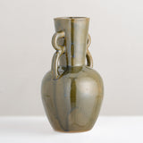 Oleander green glazed vase
