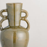 Oleander green glazed vase