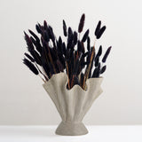 Plier natural glaze stoneware vase
