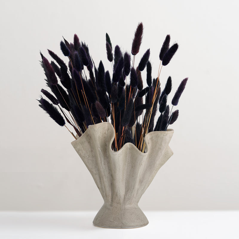 Plier natural glaze stoneware vase