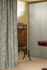 Sakura Jacquard curtain in Dove Blue, close-up