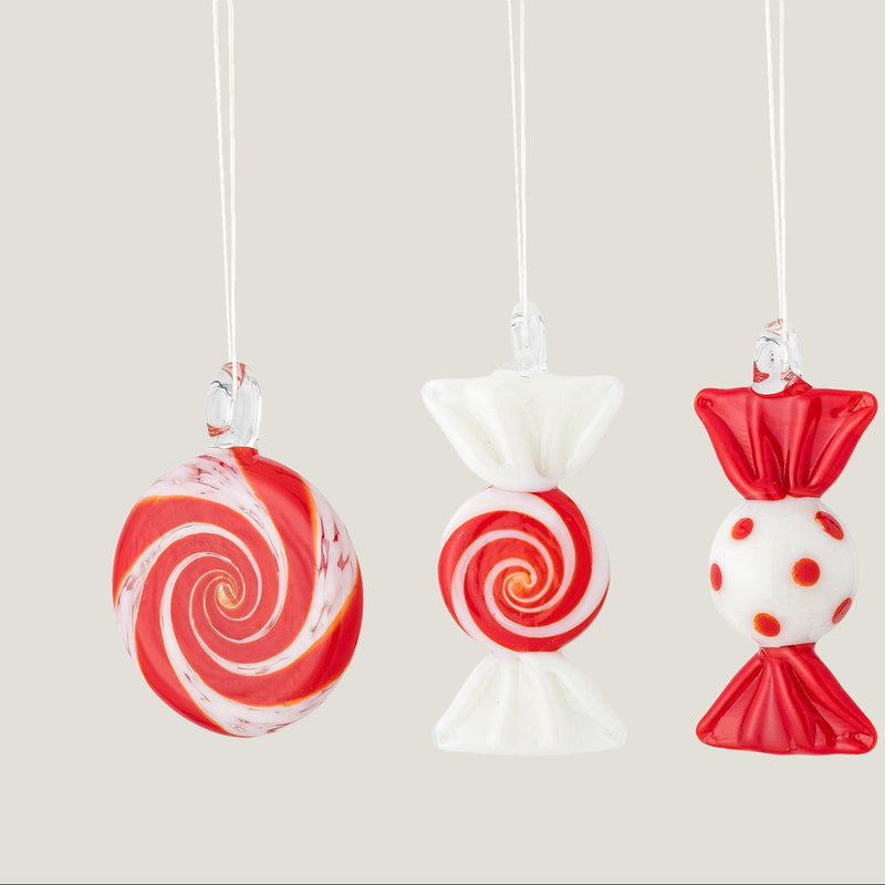 Karamell hand-crafed glass candy ornament  - Set of 3