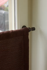 Sakura raw cotton café curtain - Plum