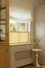 Sakura jacquard café curtain - Oat Yellow