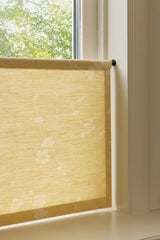 Sakura jacquard café curtain - Oat Yellow