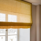 Sheer linen roman blind - mustard