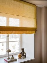 Sheer linen roman blind - mustard