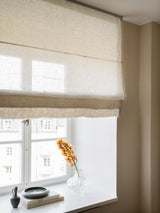 Sheer linen roman blind - sand