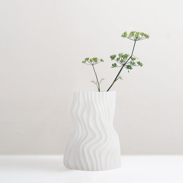 Sahal large white matte ceramic vase