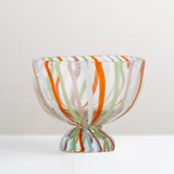 Savya mouth blown stripe glass bowl