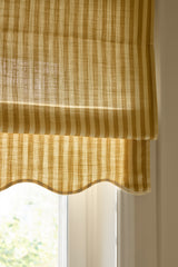 Scalloped Edge Stripe roman blind - Mustard