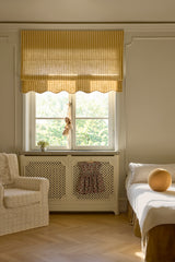 Scalloped Edge Stripe roman blind - Mustard