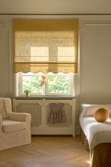 Scalloped Edge Stripe roman blind - Mustard