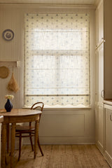 Scalloped Edge Sweet pea roman blind - Dove Blue