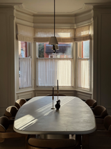 Sheer Linen café curtain, double pole - Sand