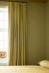 Stripe Linen Curtain - Olive Green - Blackout Lined