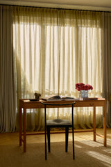 Sheer linen curtain - Olive Green