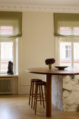Sheer linen soft roman blind - Olive Green