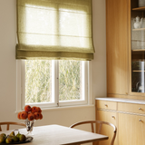 Sheer linen roman blind - Olive Green