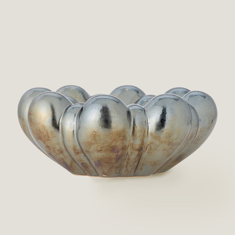 Sheeran metallic stoneware bowl