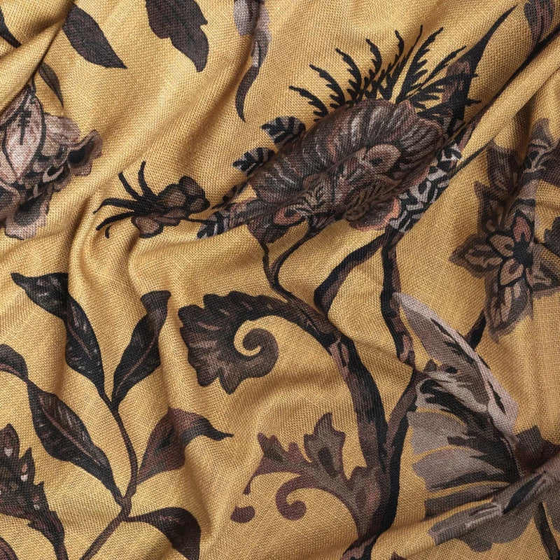 Gotnoir Linen fabric - Mustard/Brown