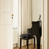 Linen curtain - Pure white - Blackout Lined
