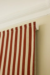 Stripe Linen Roman Blind - Burgundy - Blackout Lined