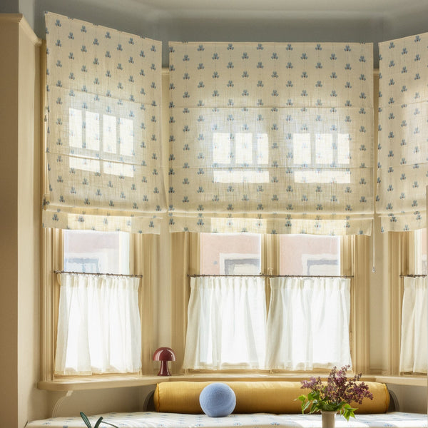 Sweet pea linen roman blind - Dove Blue