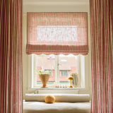 Scalloped Edge Stripe roman blind - Burgundy