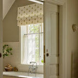 Sheer Linen Café Curtain With Rings - Pure White
