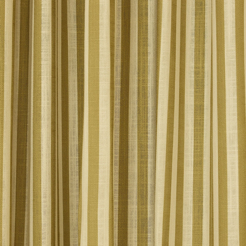 Stripe Linen Wave Ruffle Café Curtain - Olive Green