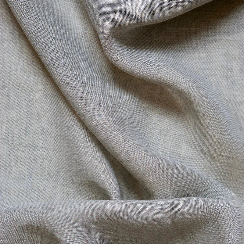 Sheer Linen café curtain, double pole - Grey