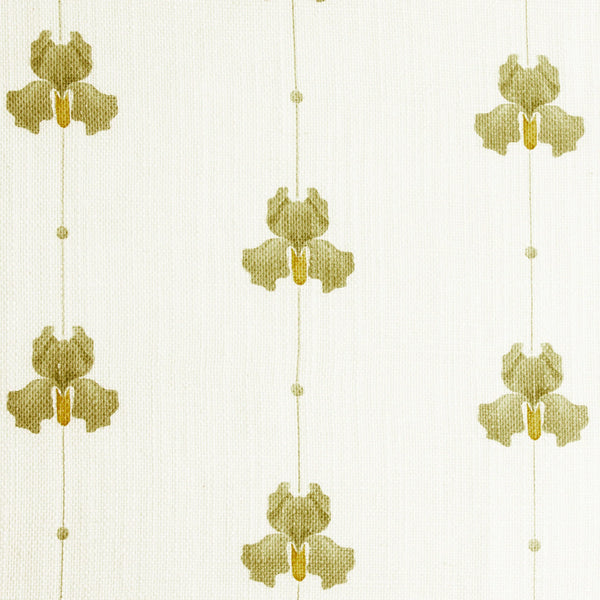 Sweet Pea Linen Café Curtain - Olive Green