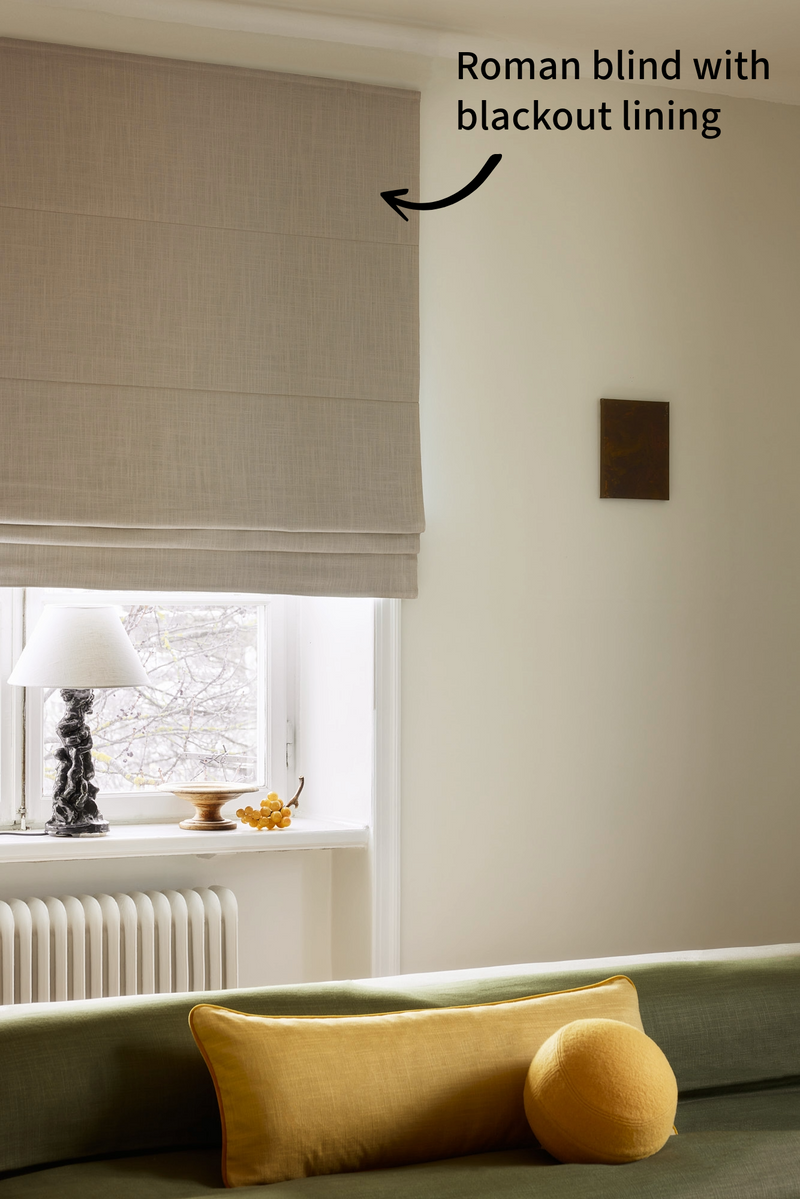 Linen roman blind - sand