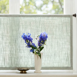 Linen café curtain - Dove Blue