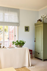 Stripe linen roman blind - Dove blue