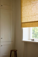 Linen roman blind - Oat Yellow