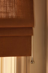 Linen roman blind - Terracotta