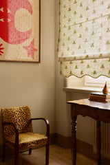 Scalloped Edge Sweet pea roman blind - Olive Green