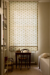 Scalloped Edge Sweet pea roman blind - Olive Green